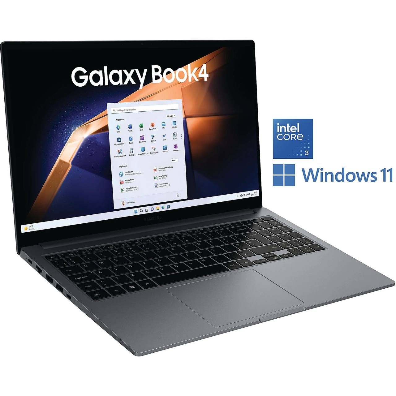 SAMSUNG Galaxy Book4, notebook, with 15.6 inch display, Intel® Core™ 3.100U processor, 8 GB RAM, 256 GB SSD