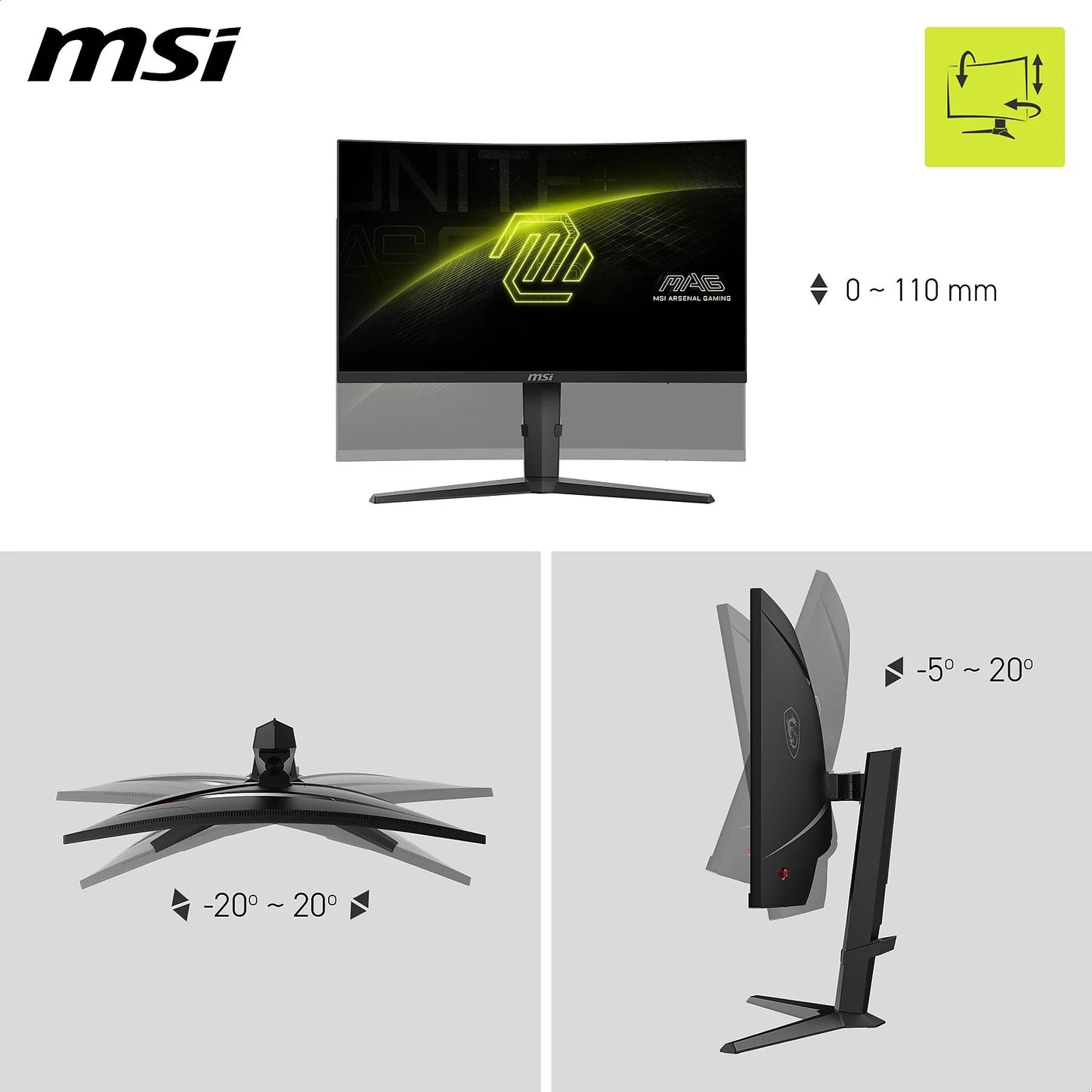 MSI MAG 275CQRFDE QD E2 27-inch WQHD gaming monitor (1 ms response time)